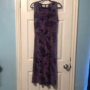 Jaclyn Smith Purple Sheath Maxi Dress Sleeveless Scoop Neck